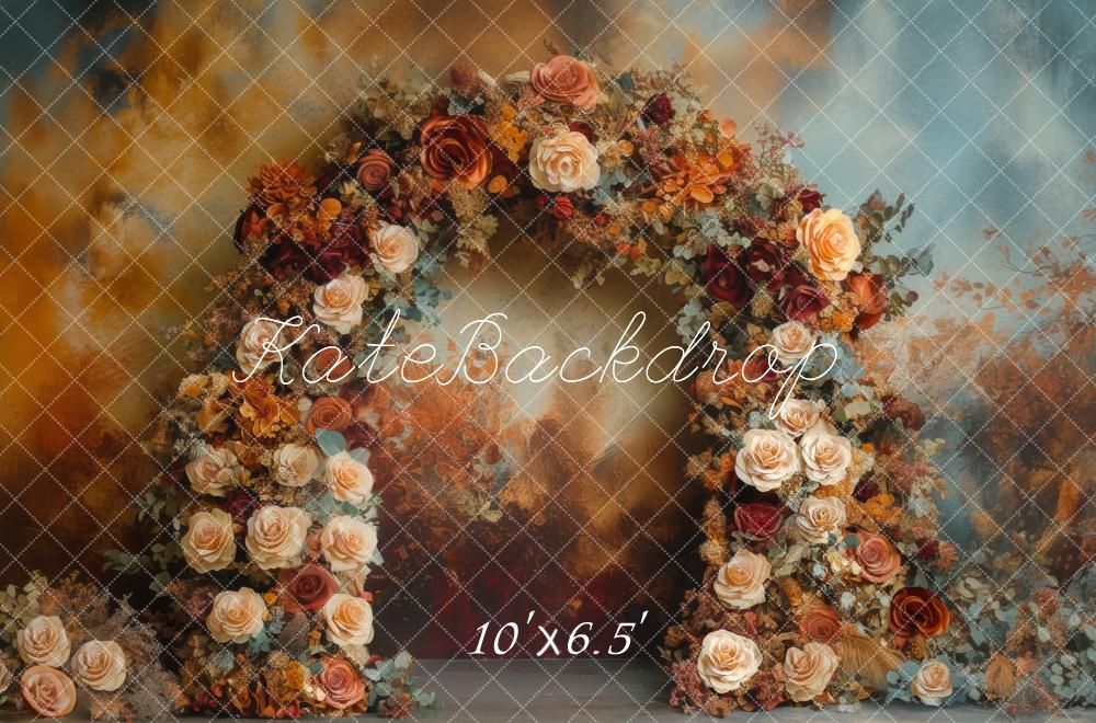 Kate Autumn Flowers Vintage Arch Backdrop Designed by Mini MakeBelieve - Kate Backdrop AU