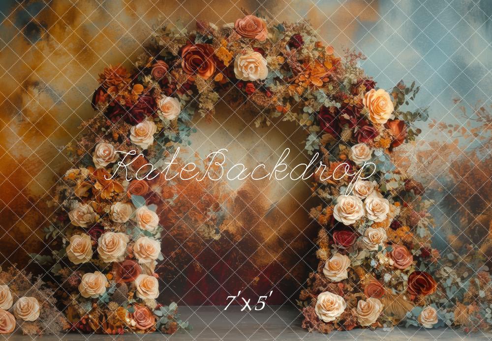 Kate Autumn Flowers Vintage Arch Backdrop Designed by Mini MakeBelieve - Kate Backdrop AU