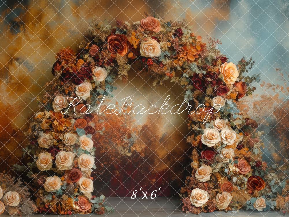 Kate Autumn Flowers Vintage Arch Backdrop Designed by Mini MakeBelieve - Kate Backdrop AU
