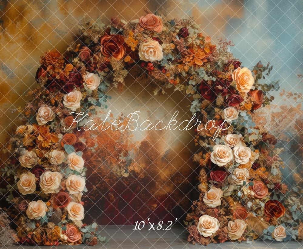 Kate Autumn Flowers Vintage Arch Backdrop Designed by Mini MakeBelieve - Kate Backdrop AU
