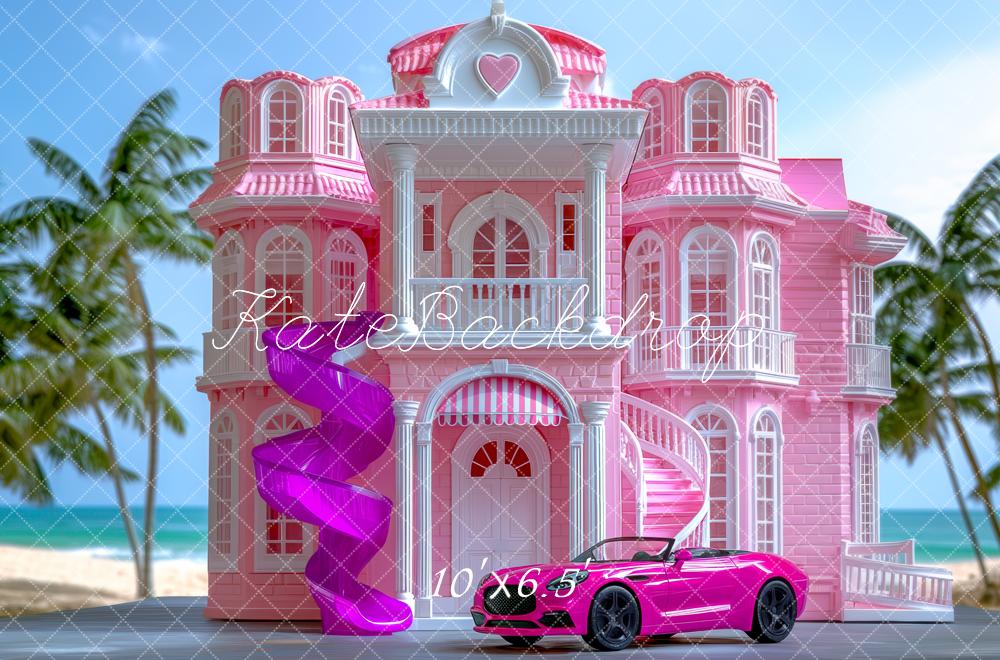 Kate Dream House Plastic Slide Car Backdrop Designed by Mini MakeBelieve - Kate Backdrop AU