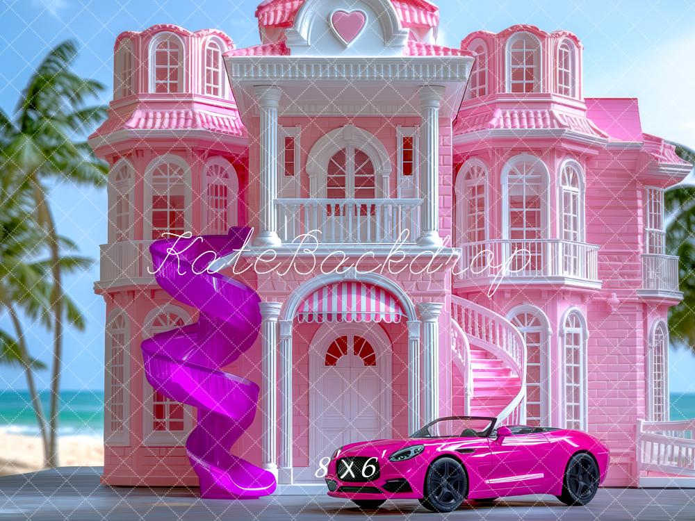 Kate Dream House Plastic Slide Car Backdrop Designed by Mini MakeBelieve - Kate Backdrop AU