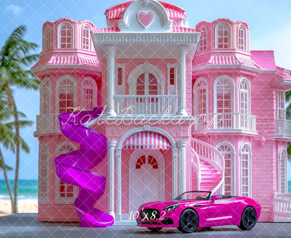 Kate Dream House Plastic Slide Car Backdrop Designed by Mini MakeBelieve - Kate Backdrop AU