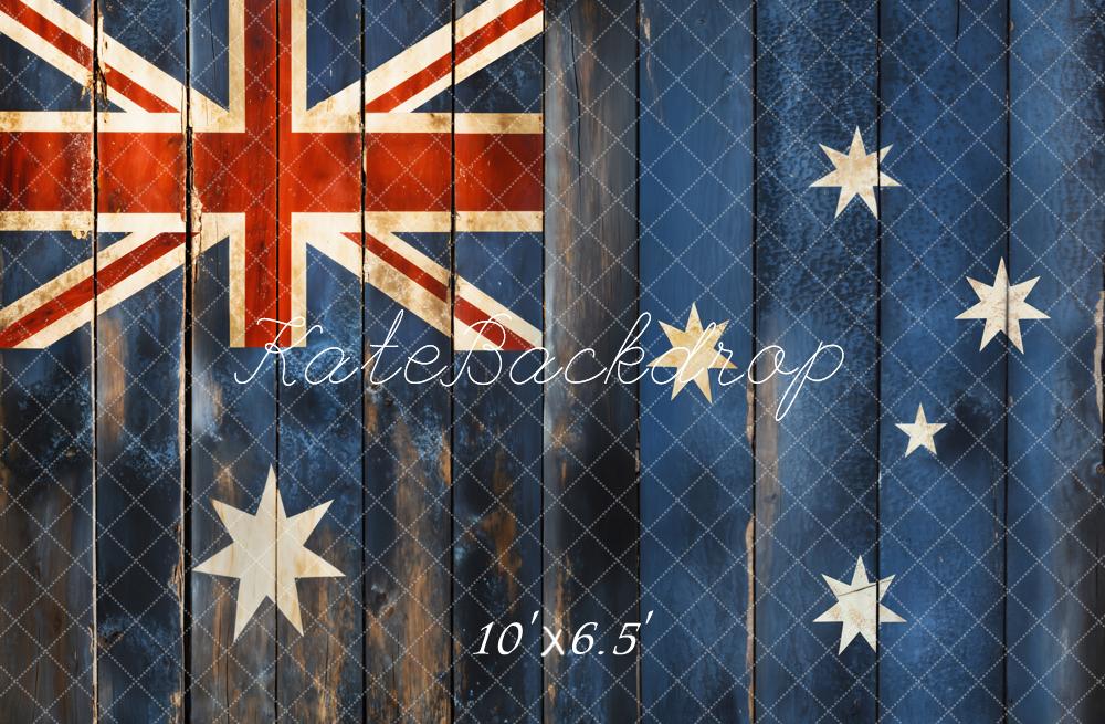 Kate Blue Wooden Flag Backdrop Designed by Chain Photography - Kate Backdrop AU