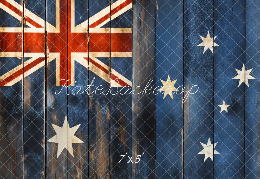 Kate Blue Wooden Flag Backdrop Designed by Chain Photography - Kate Backdrop AU
