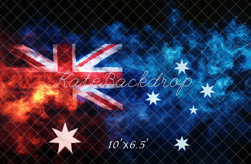 Kate Blue Smoke Flag Backdrop Designed by Chain Photography