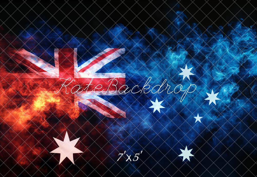 Kate Blue Smoke Flag Backdrop Designed by Chain Photography