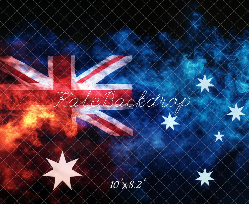 Kate Blue Smoke Flag Backdrop Designed by Chain Photography