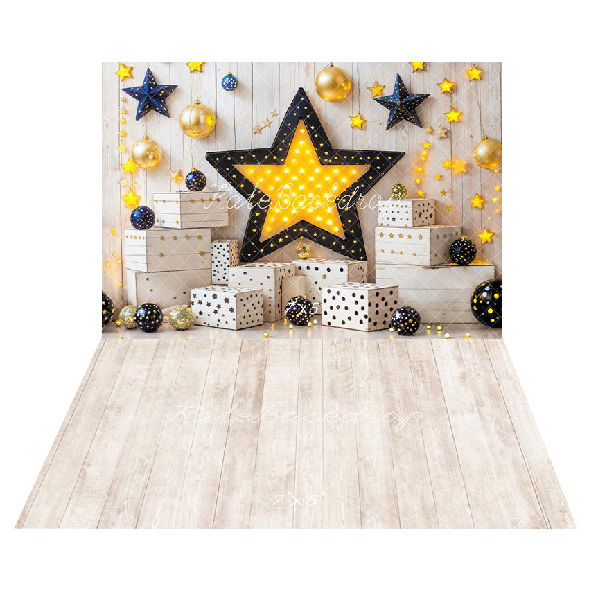 Kate Star Party Birthday Backdrop+Wood Floor Backdrop - Kate Backdrop AU