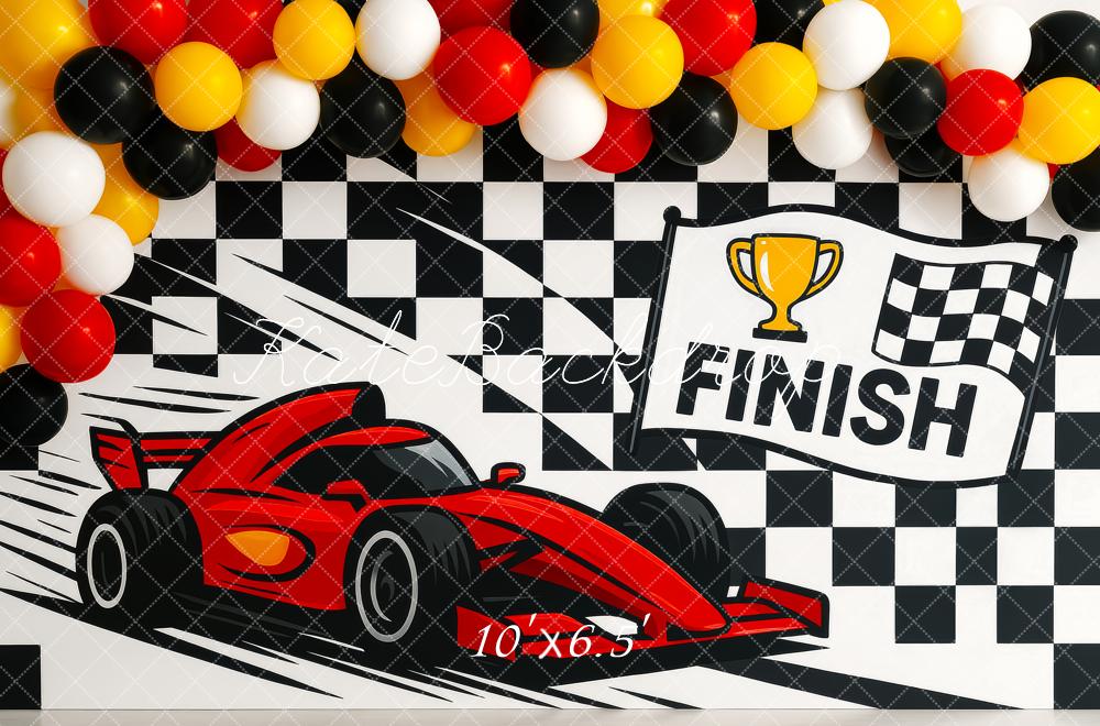 Kate Race Car Finish Line Speed Backdrop Designed by Patty Roberts - Kate Backdrop AU