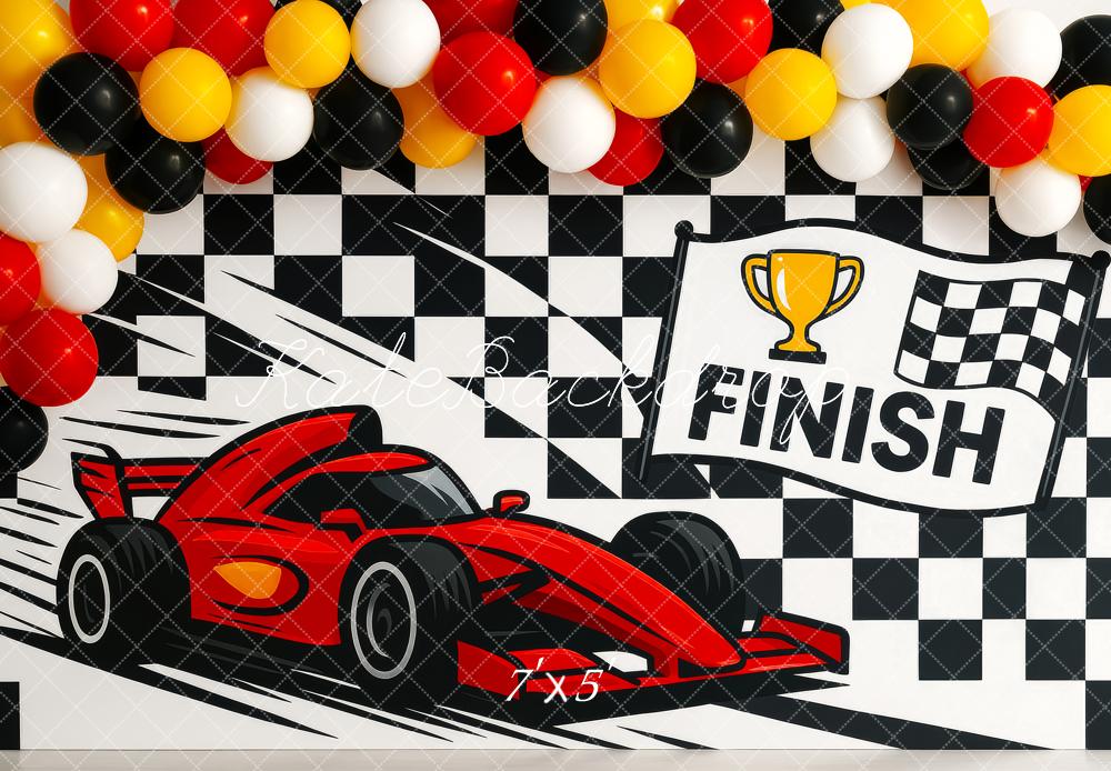 Kate Race Car Finish Line Speed Backdrop Designed by Patty Roberts - Kate Backdrop AU