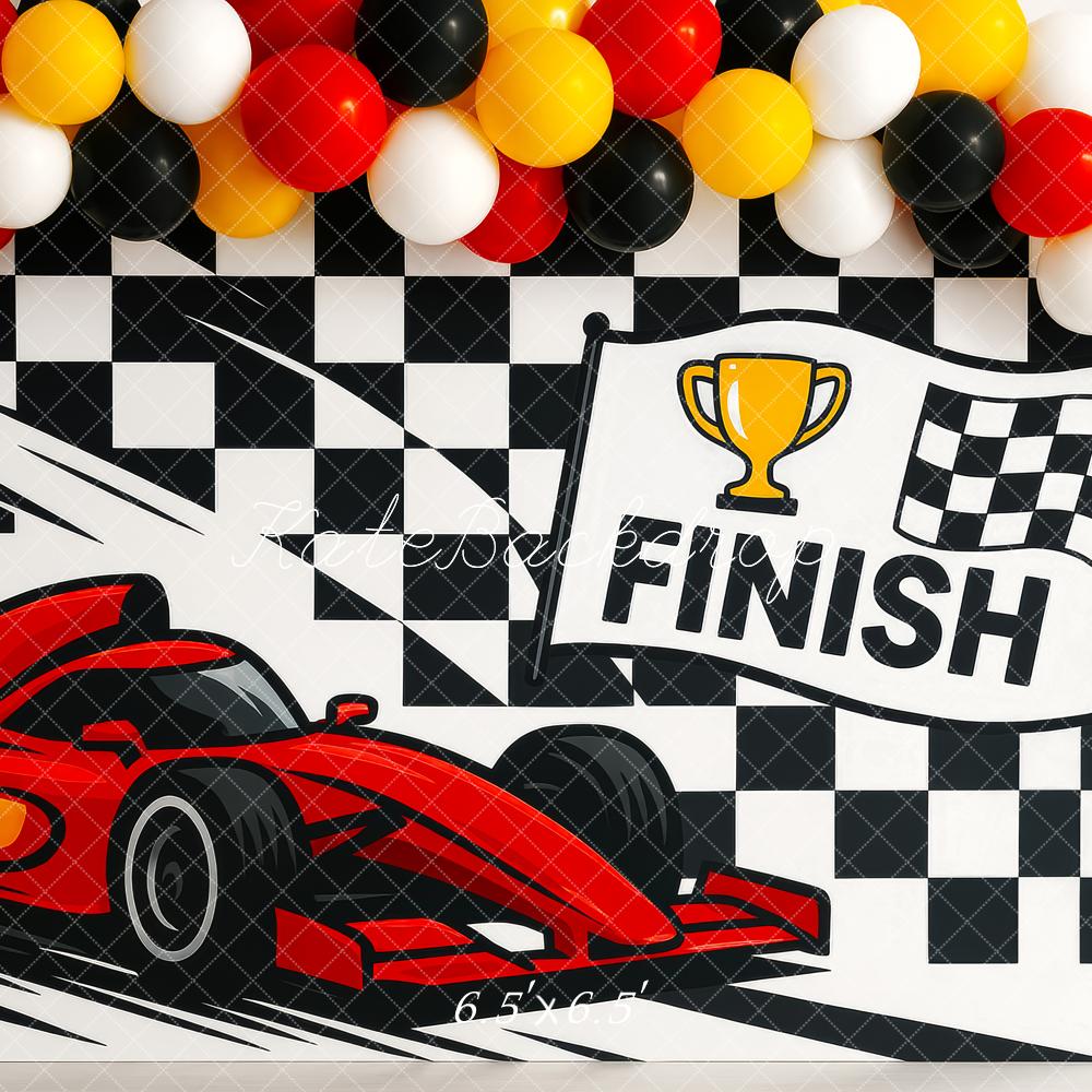 Kate Race Car Finish Line Speed Backdrop Designed by Patty Roberts - Kate Backdrop AU