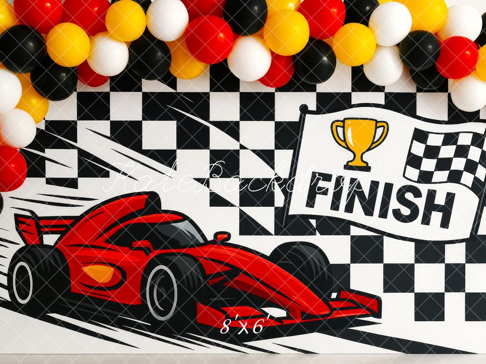 Kate Race Car Finish Line Speed Backdrop Designed by Patty Roberts - Kate Backdrop AU