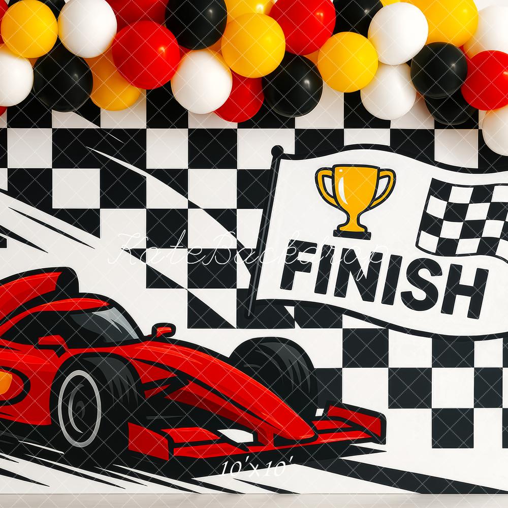 Kate Race Car Finish Line Speed Backdrop Designed by Patty Roberts - Kate Backdrop AU