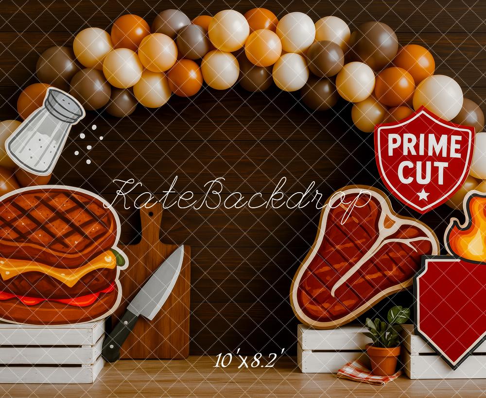 Kate Steak Breakfast Smash Cake Backdrop Designed by Patty Roberts
