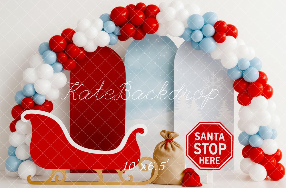 Kate Christmas Santa's Sleigh Backdrop Designed by Patty Roberts - Kate Backdrop AU