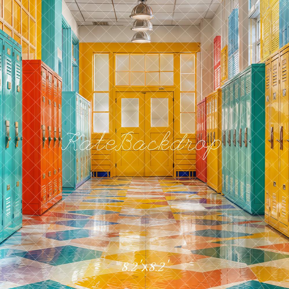 Kate Lockers Yellow Green Backdrop Designed by Emetselch - Kate Backdrop AU
