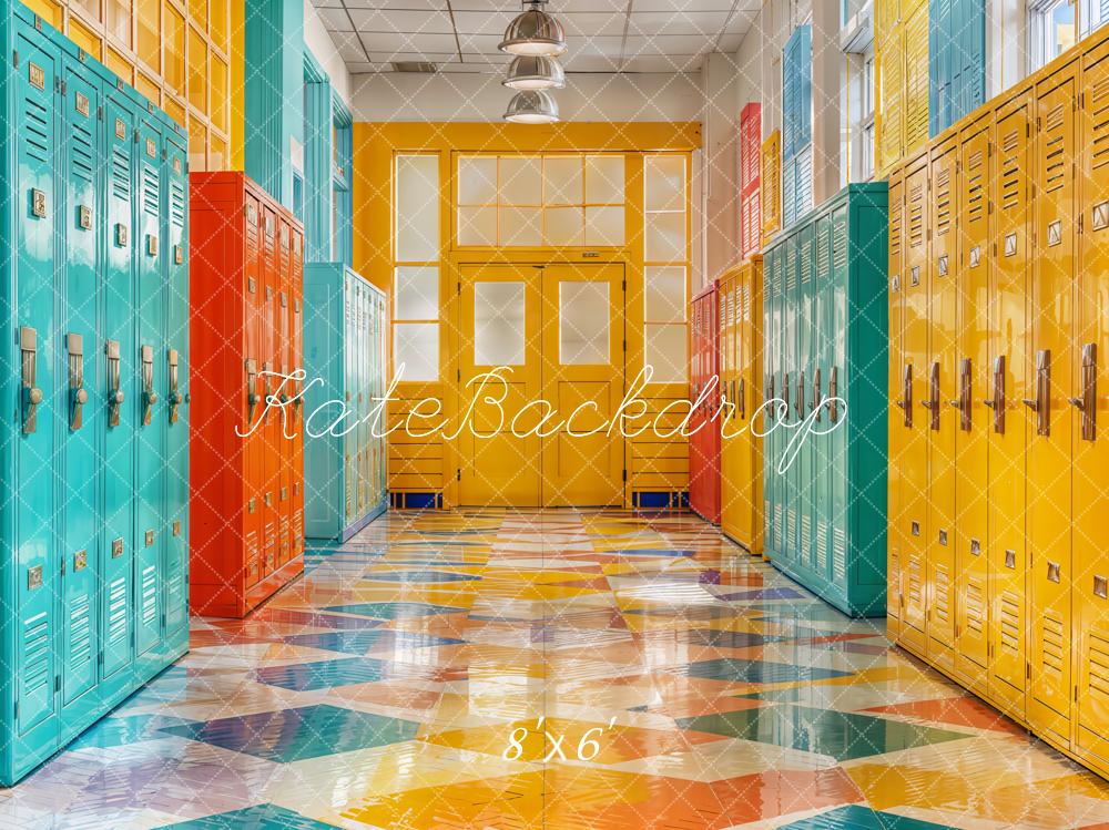 Kate Lockers Yellow Green Backdrop Designed by Emetselch - Kate Backdrop AU