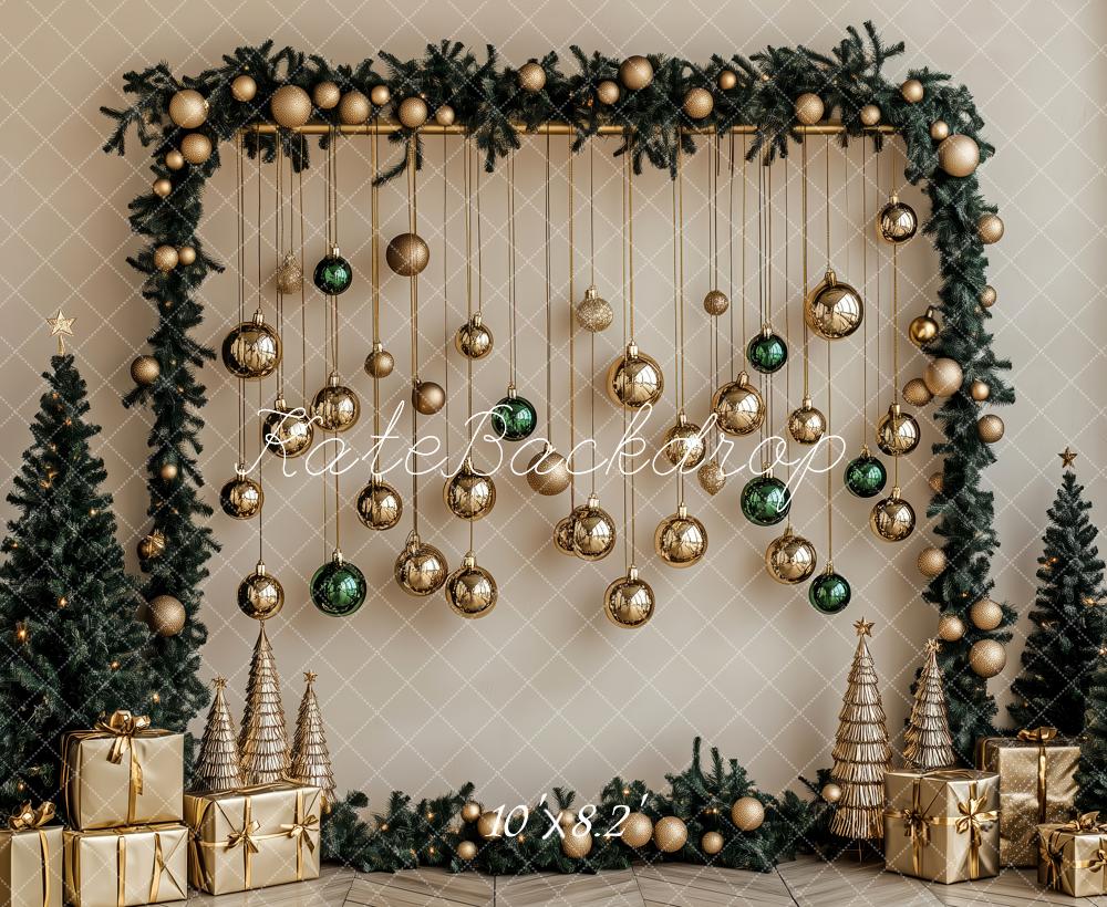 Kate Gold Bauble Christmas Backdrop Designed by Patty Roberts - Kate Backdrop AU