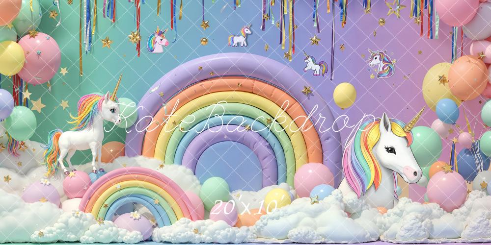 Kate Rainbow Cloud Unicorn Backdrop Cake Smash Designed by Emetselch