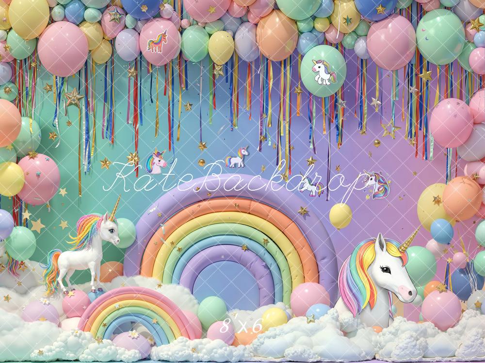 Kate Rainbow Cloud Unicorn Backdrop Cake Smash Designed by Emetselch