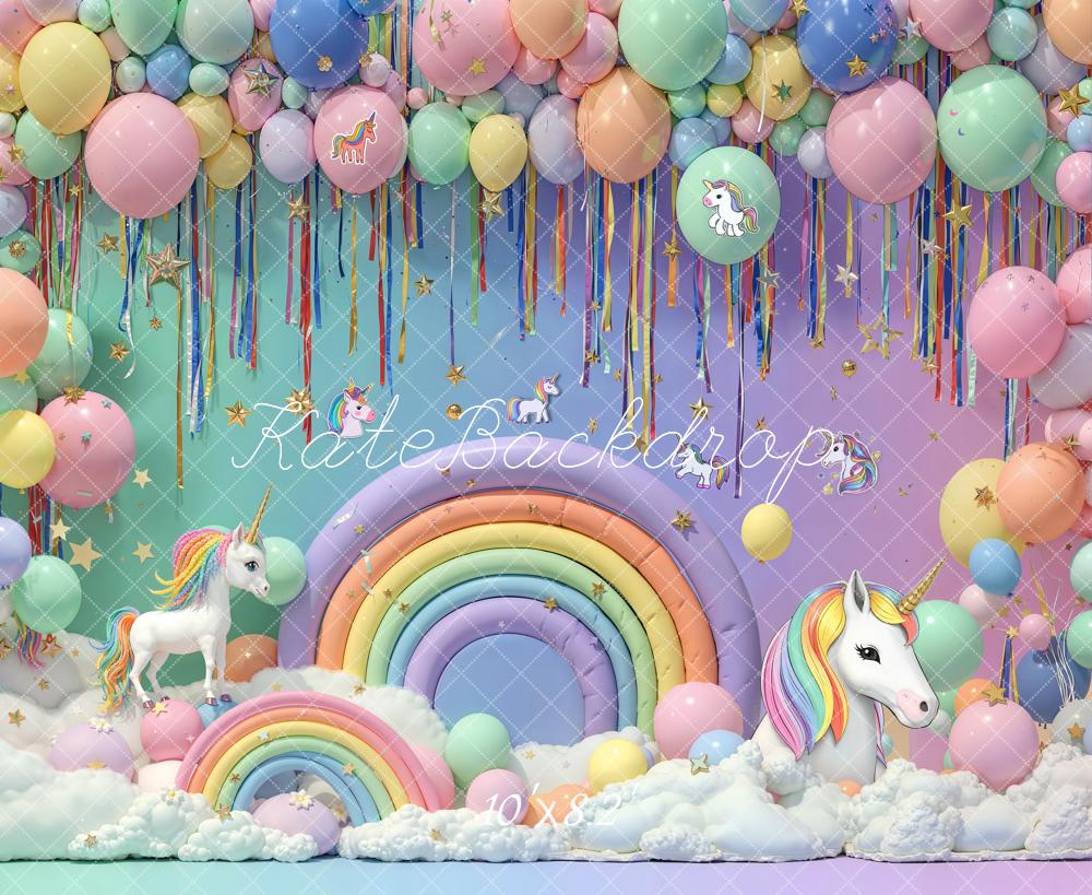 Kate Rainbow Cloud Unicorn Backdrop Cake Smash Designed by Emetselch