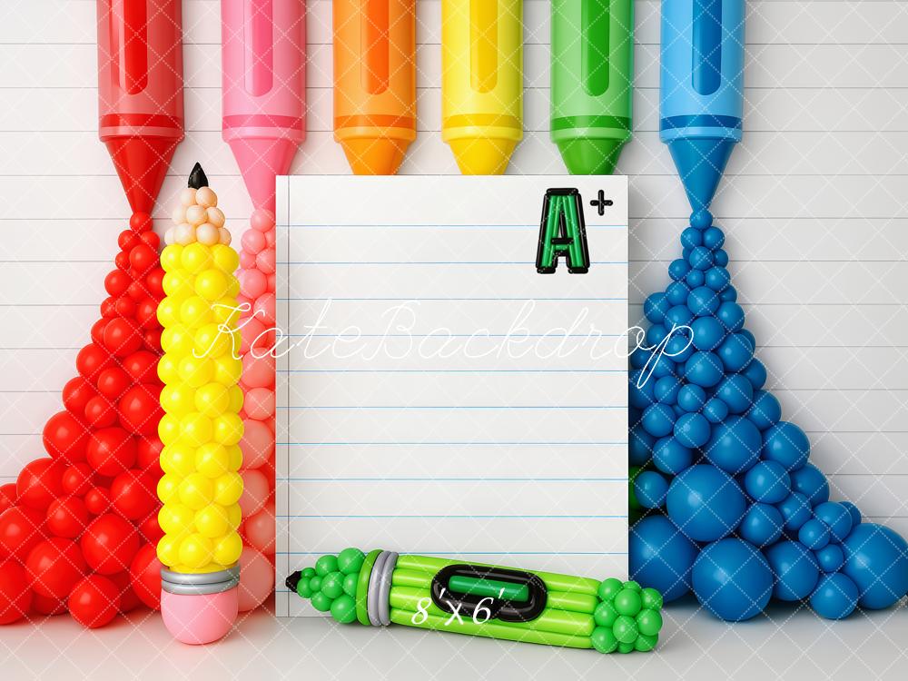 Kate Back to School Balloons Backdrop Designed by Patty Roberts - Kate Backdrop AU