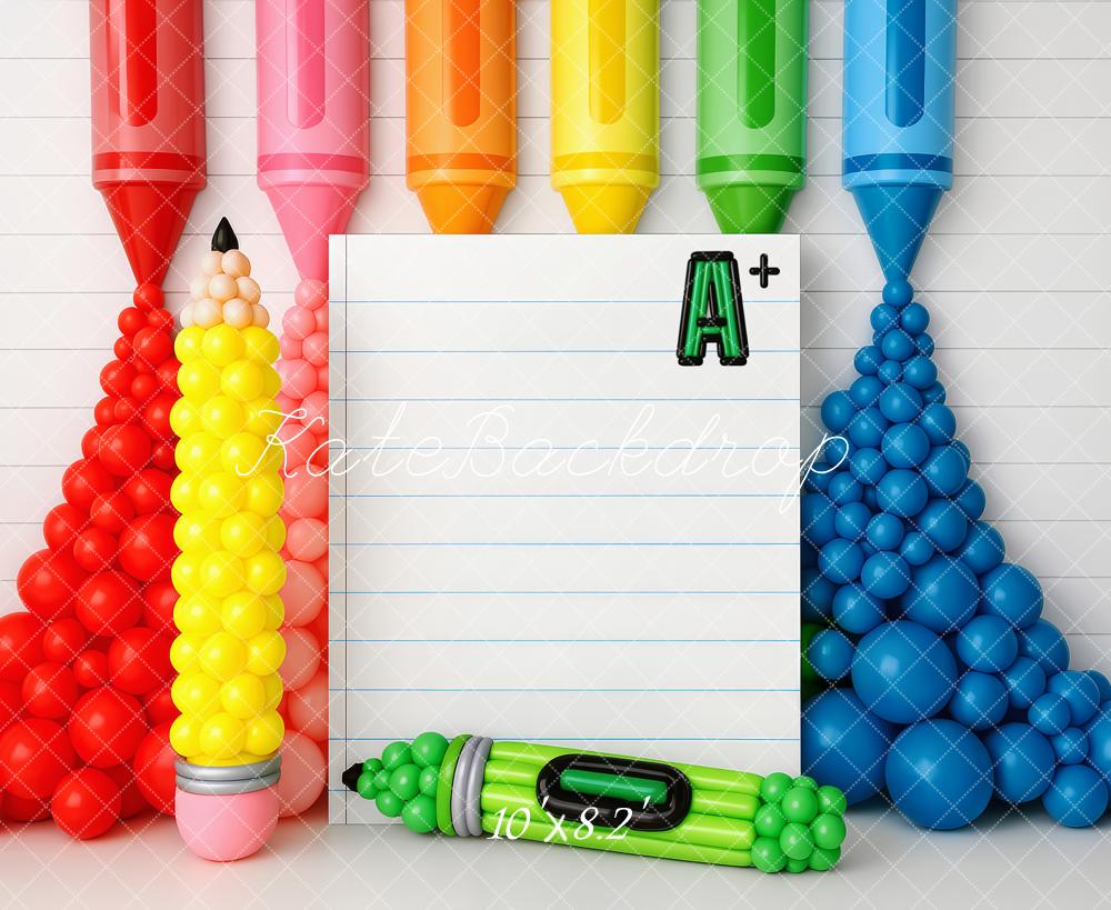 Kate Back to School Balloons Backdrop Designed by Patty Roberts - Kate Backdrop AU