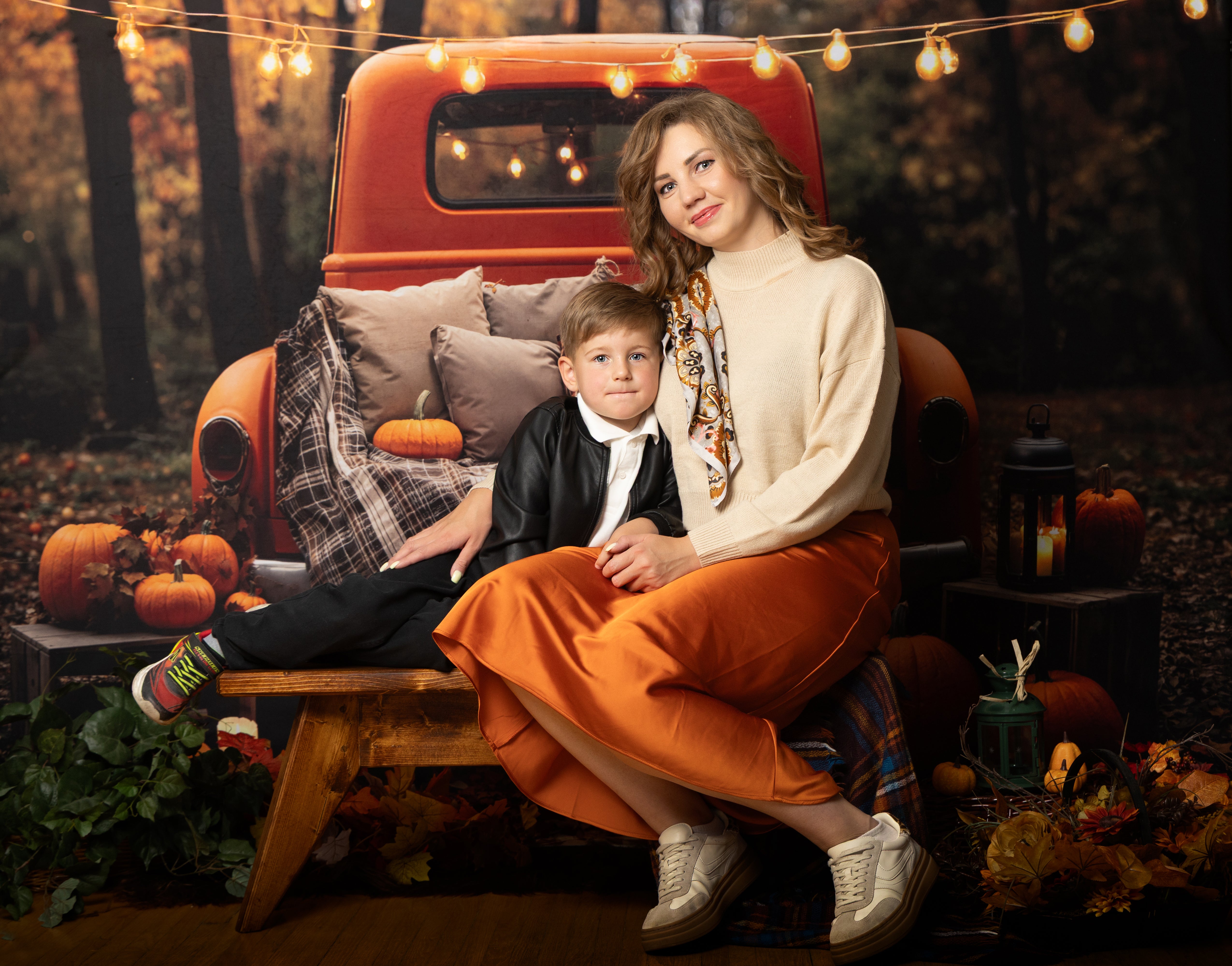 Kate Fall Truck Pumpkins Backdrop Designed by Emetselch - Kate Backdrop AU