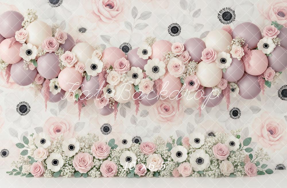 Kate Balloon Garland Floral Backdrop Designed by Ashley Paul - Kate Backdrop AU