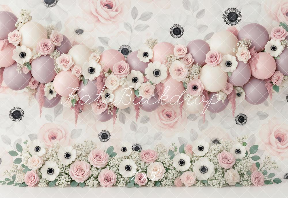 Kate Balloon Garland Floral Backdrop Designed by Ashley Paul - Kate Backdrop AU