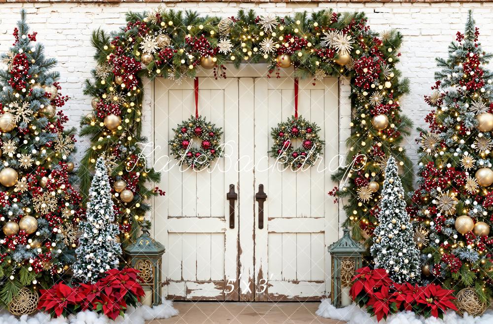 Kate Christmas Tree Retro Door Backdrop Designed by Emetselch - Kate Backdrop AU