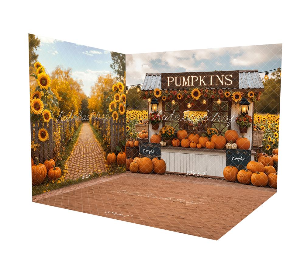 Kate Autumn Sunflower Pumpkin Stand Room Set
