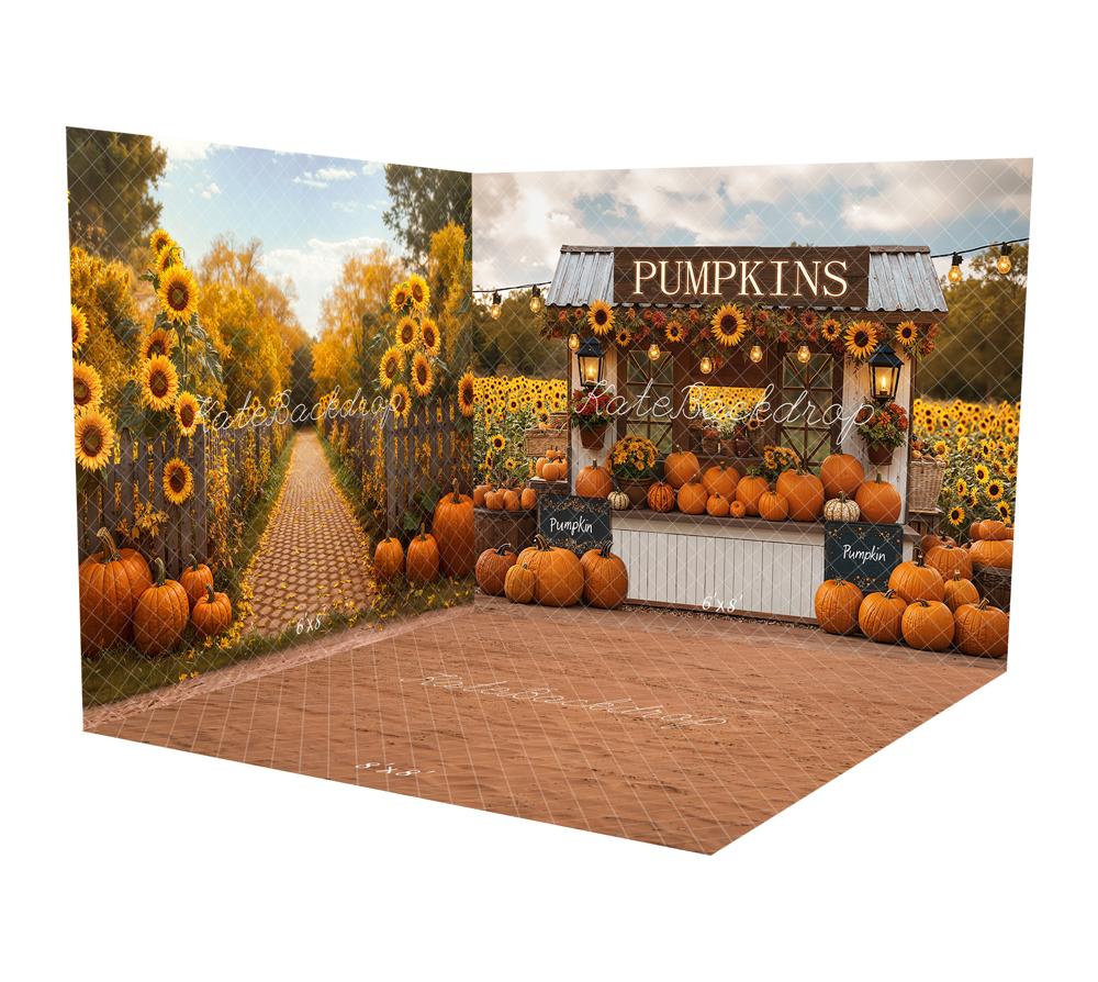 Kate Autumn Sunflower Pumpkin Stand Room Set