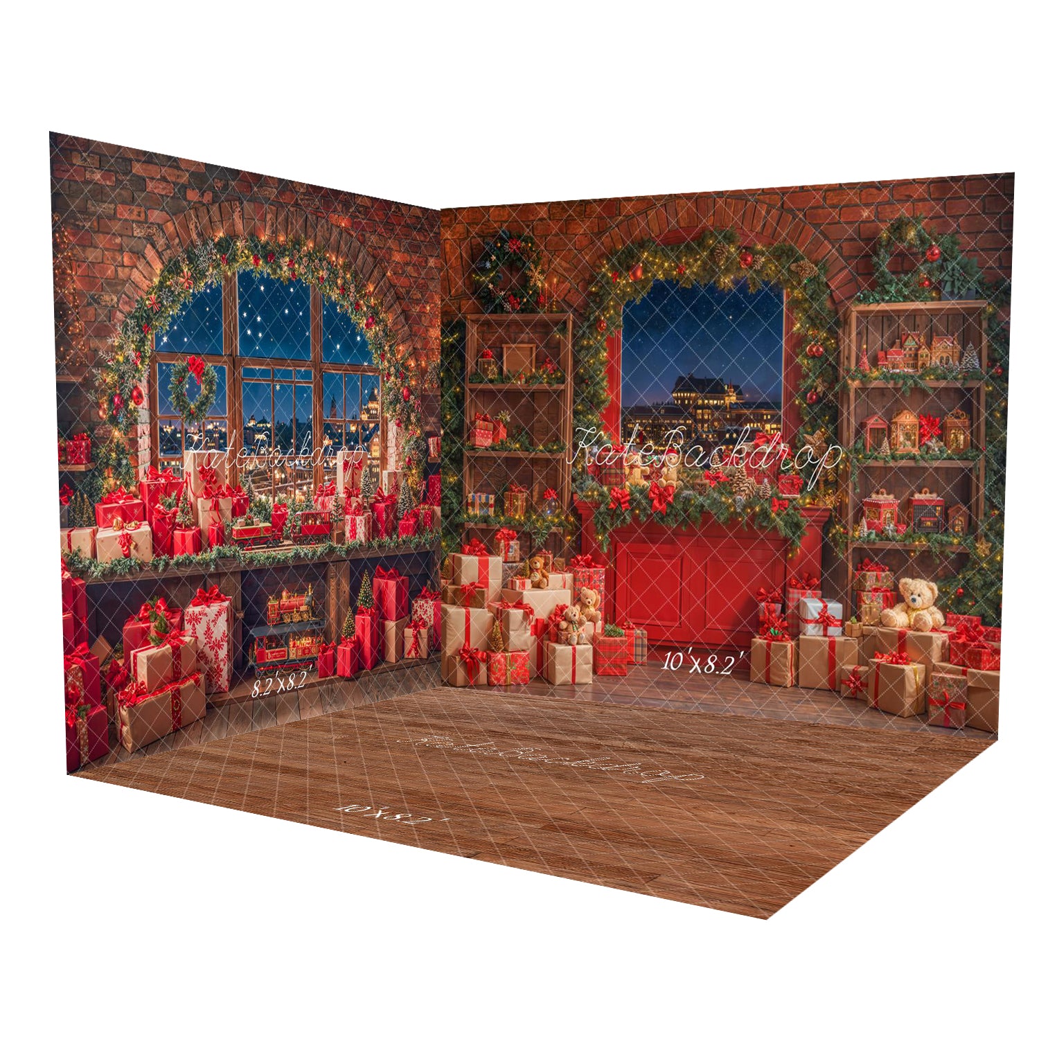 Kate Red Christmas Atmosphere Santa Claus Gift Room Set