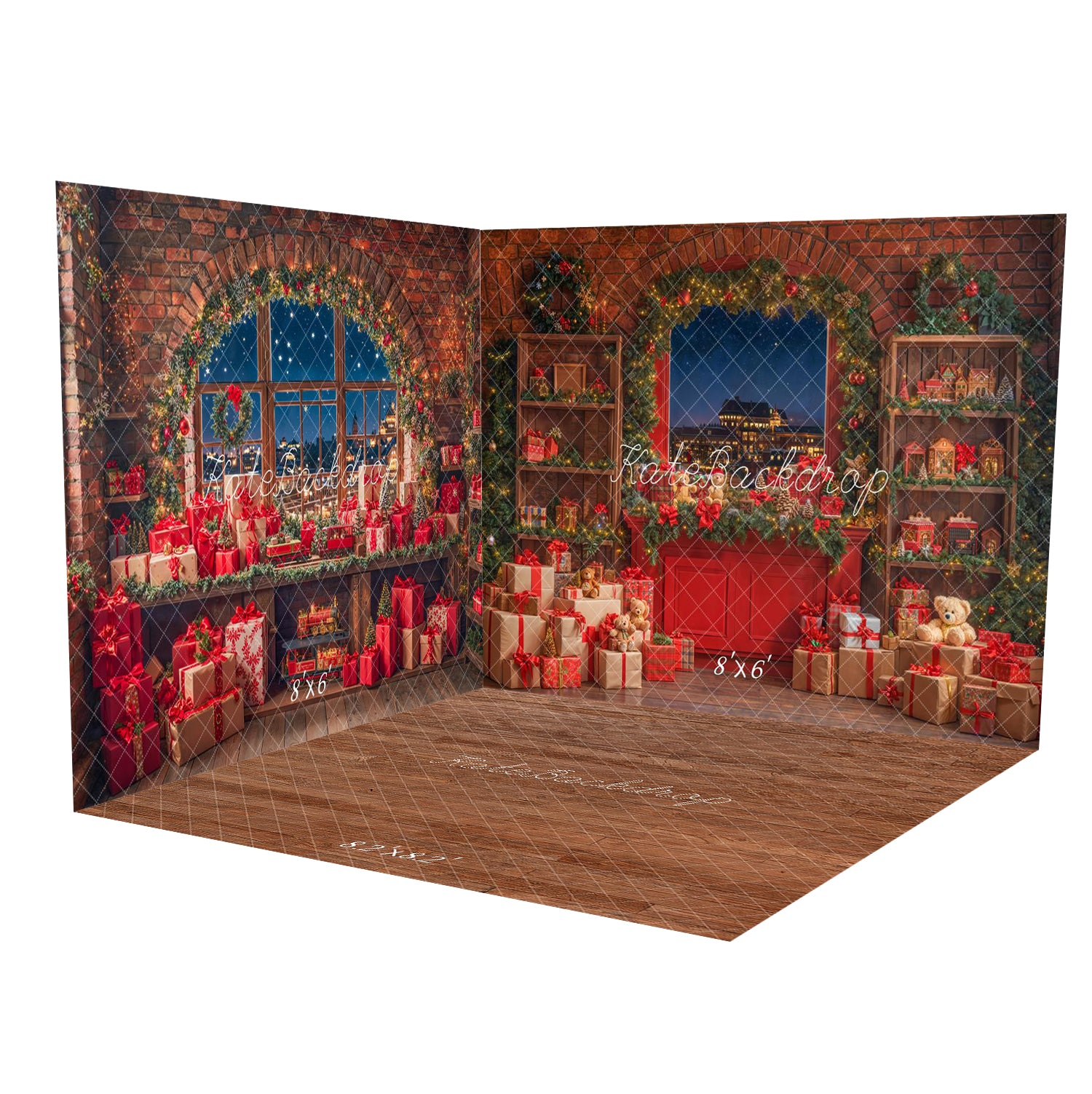 Kate Red Christmas Atmosphere Santa Claus Gift Room Set