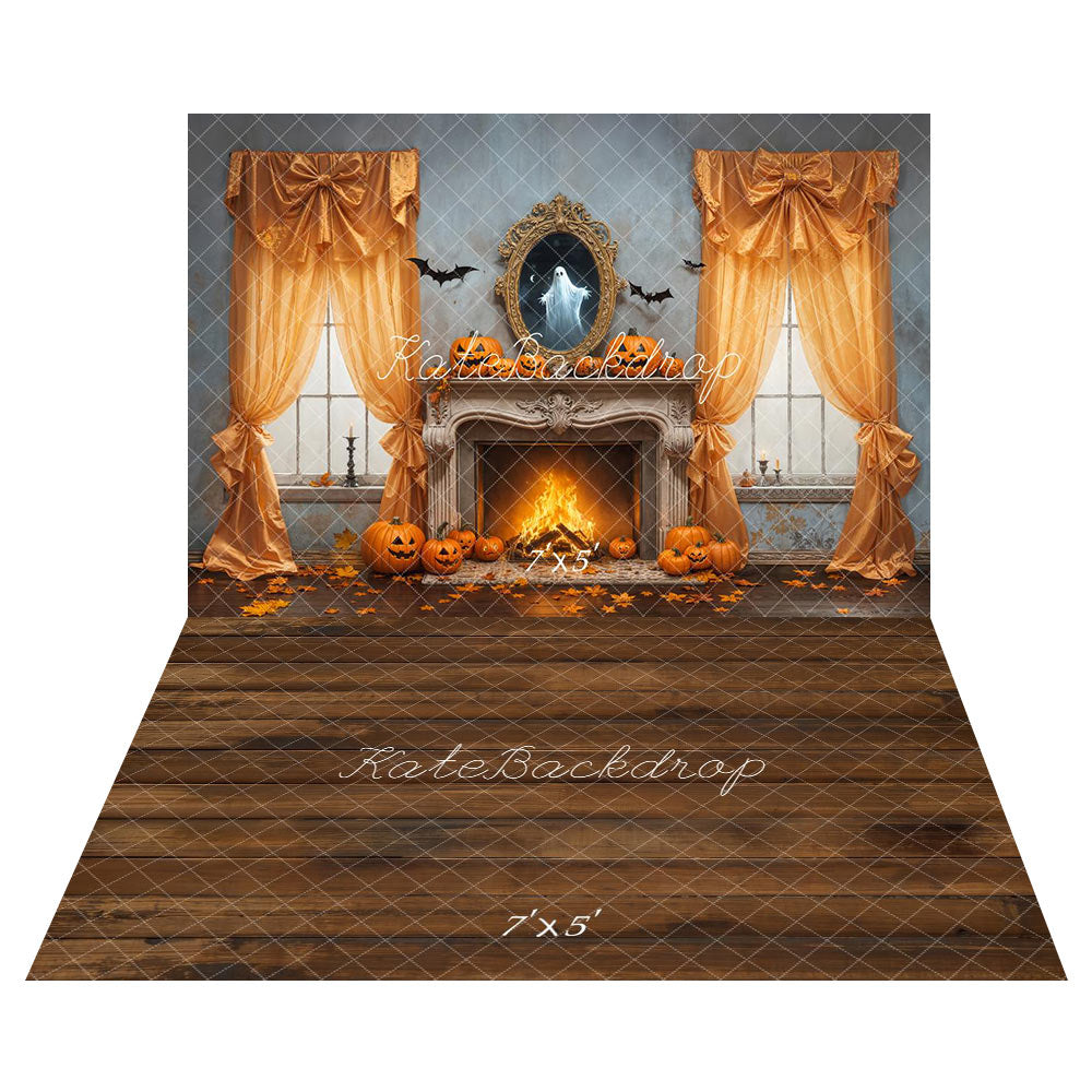 Kate Halloween Ghost Mirror+Wood Floor Backdrop