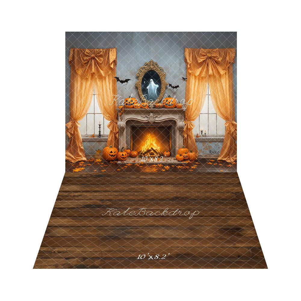 Kate Halloween Ghost Mirror+Wood Floor Backdrop