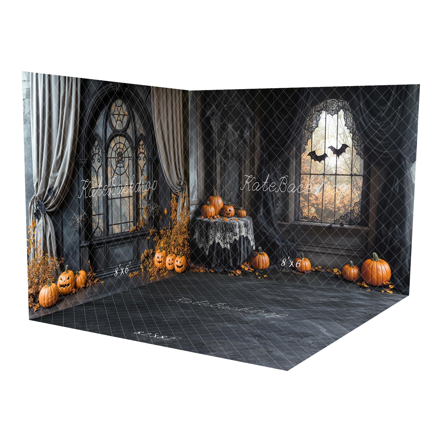 Kate Dark Halloween Pumpkin House Room Set