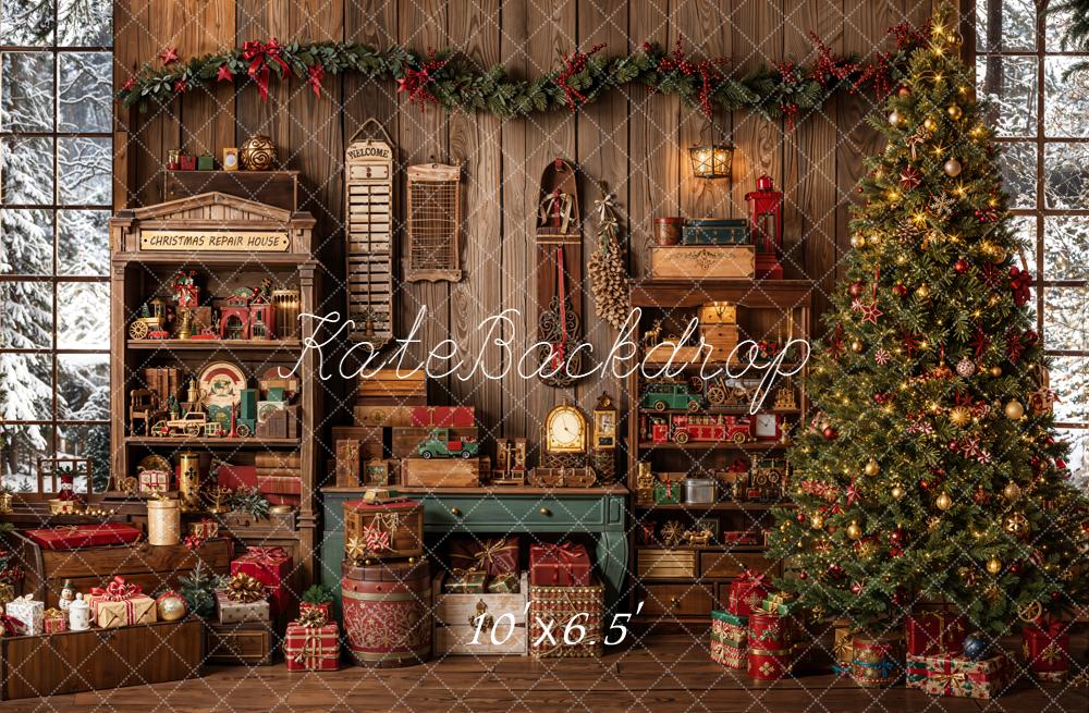 Kate Christmas Tree Wood Gifts Backdrop Designed by Emetselch
