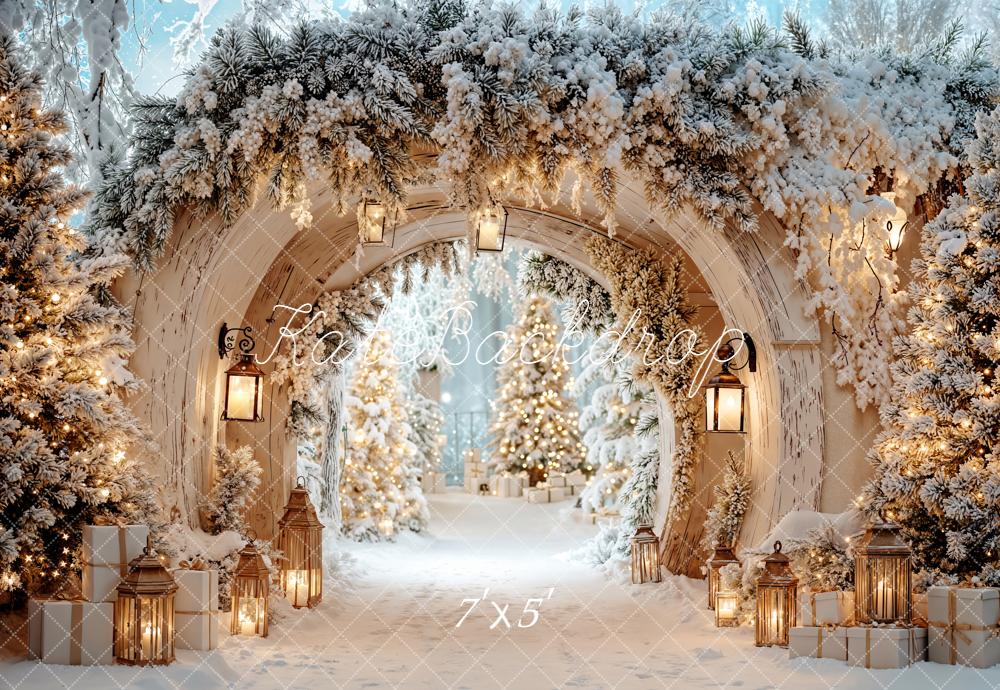 Lightning Deals-C1 Kate Christmas Arch Winter Snow Light Backdrop Designed by Emetselch