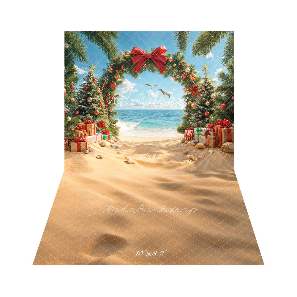 Kate Beach Christmas Arch Bow+Sand Floor Backdrop