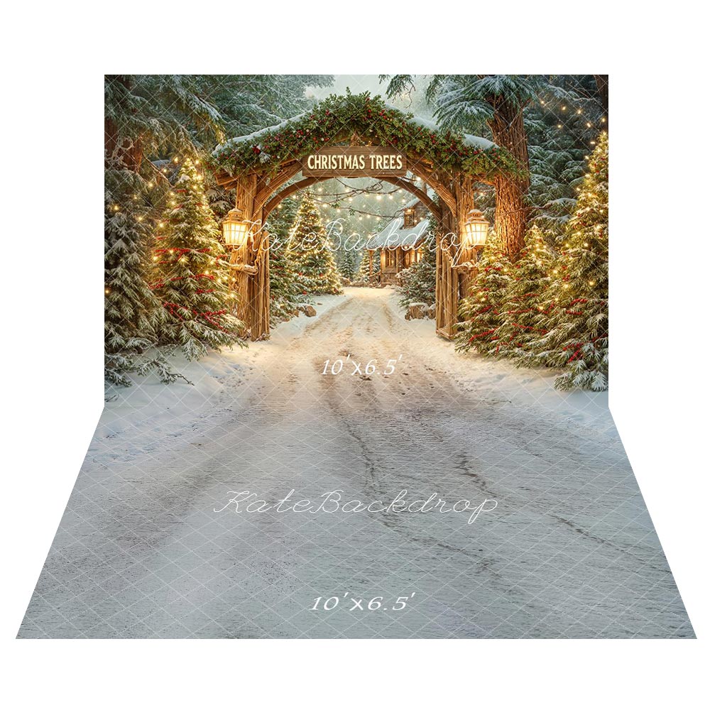 Kate Christmas Trees Arch Backdrop+Snow Floor Backdrop
