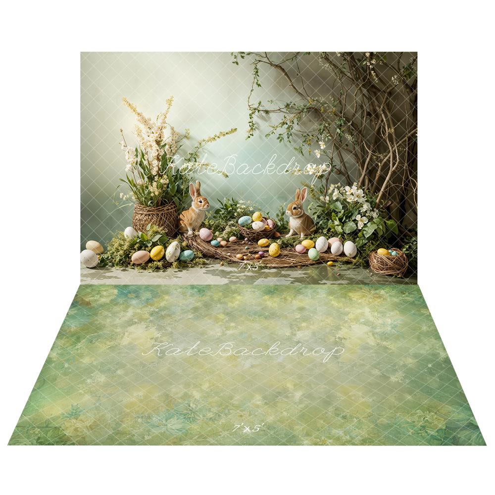 Kate Easter Bunny Backdrop+Abstract Texture Floor Backdrop
