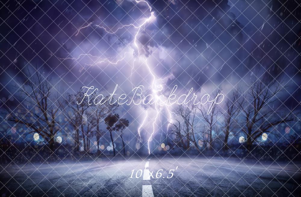 Kate Lightning Outdoors Night Vinyl Backdrop Floor
