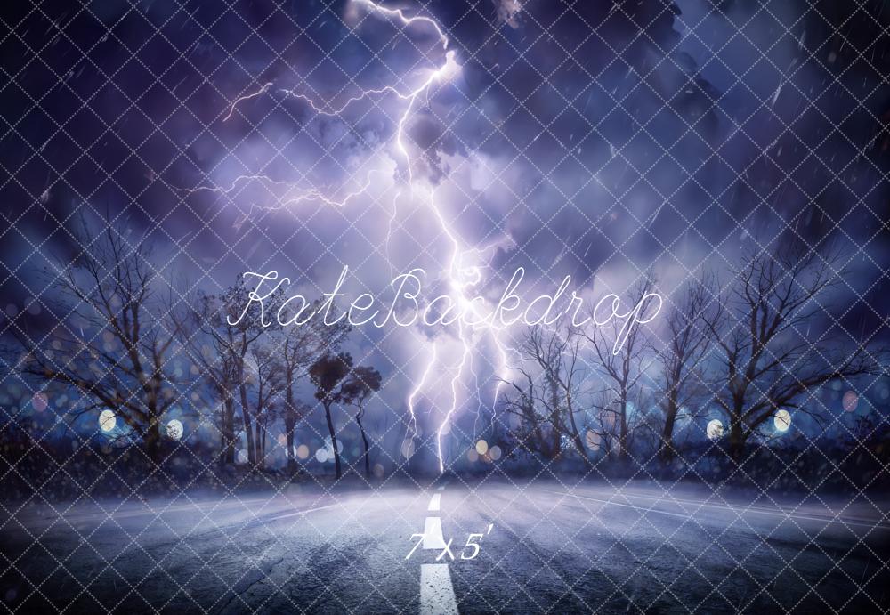 Kate Lightning Outdoors Night Vinyl Backdrop Floor