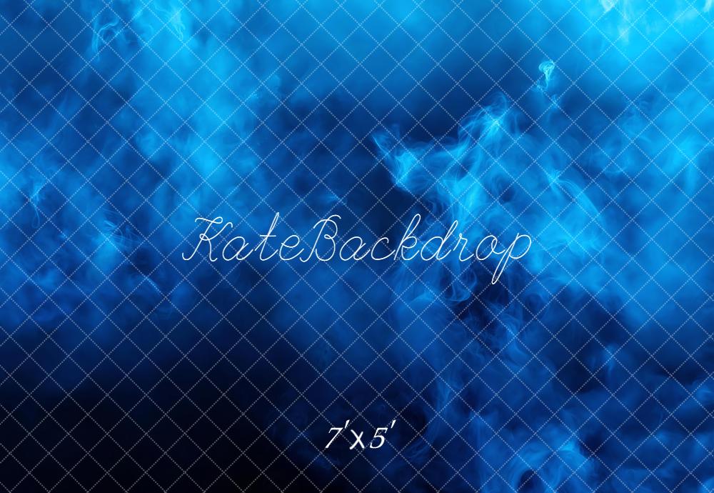 Kate Blue Abstract Smoke Vinyl Backdrop Floor
