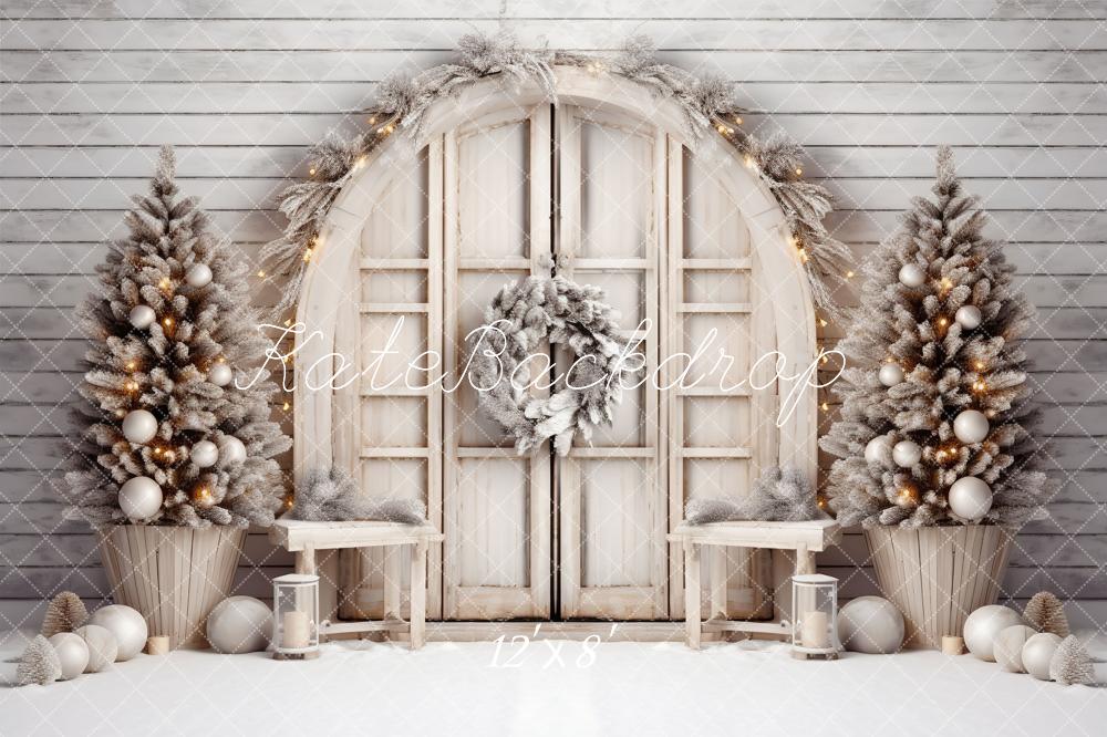 Kate White Christmas Barn Fleece Backdrop for Photography - Kate Backdrop AU