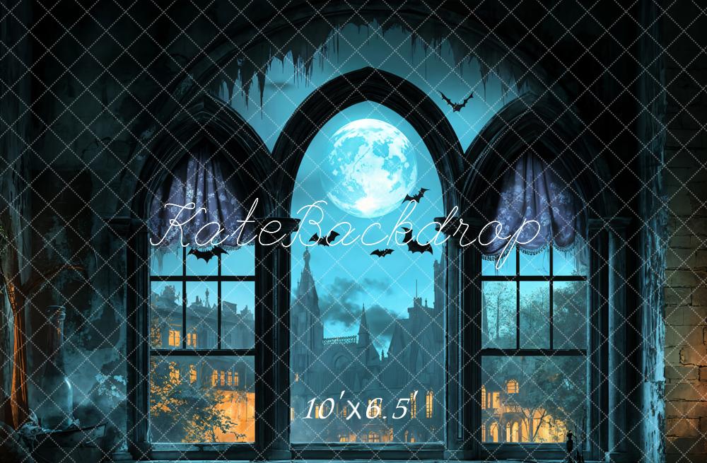 Kate Fleece Halloween Arch Backdrop Moonlit Night Designed by Emetselch - Kate Backdrop AU