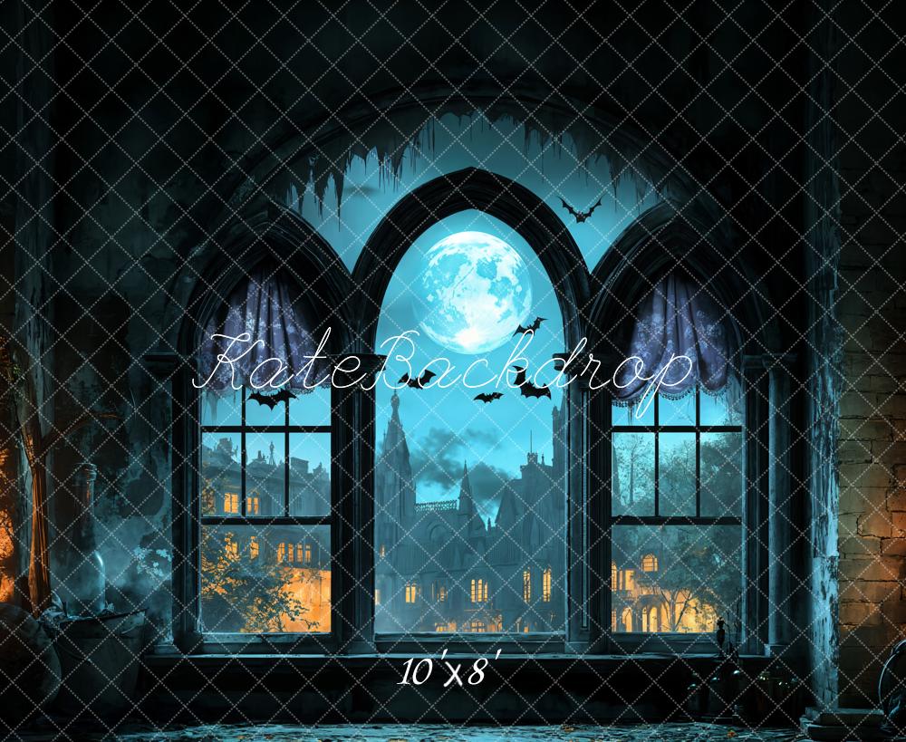 Kate Fleece Halloween Arch Backdrop Moonlit Night Designed by Emetselch - Kate Backdrop AU